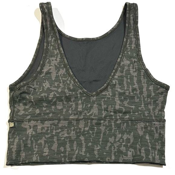 Lululemon Power Pivot Tank Crop Tough Heathered Black Asphalt Grey Size 8 - Picture 9 of 16